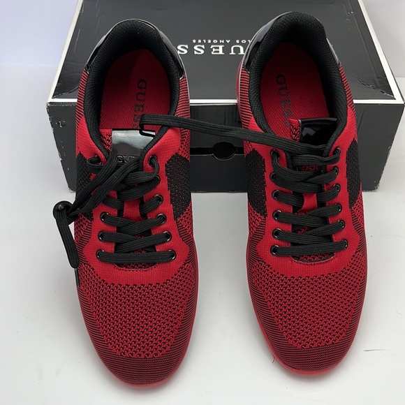 Guess Gn catchings men shoes size 10.4 black and red lace up - Picture 4 of 7